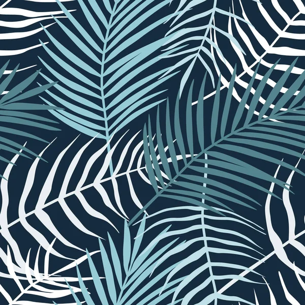 Modèle Sans Couture Feuilles Tropicales Palmier Feuilles Arecaceae Collection Exotique — Image vectorielle