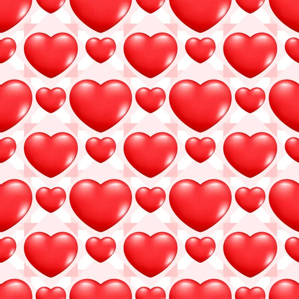 Nahtloses Muster Realistischer Herzen Dekorative Romantische Ikone Liebessymbol Valentinstag Kollektion — Stockvektor