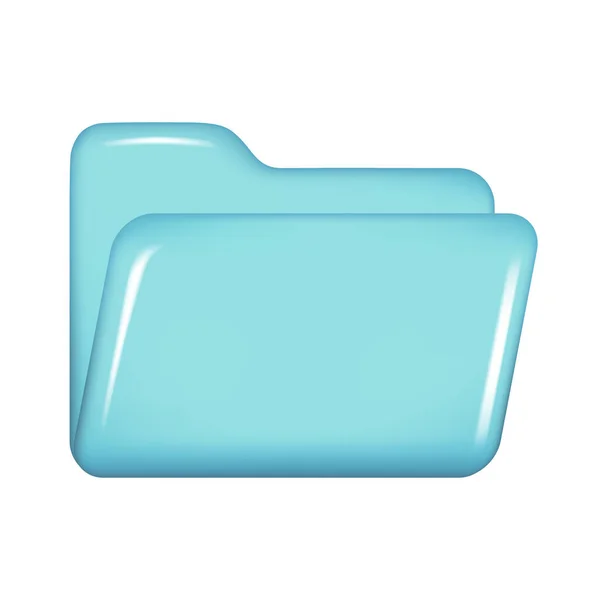 Realistische Blaue Ordner Dekorative Verwaltung Geöffnetes Dateielement Websymbol Papiersymbol Archivzeichen — Stockvektor
