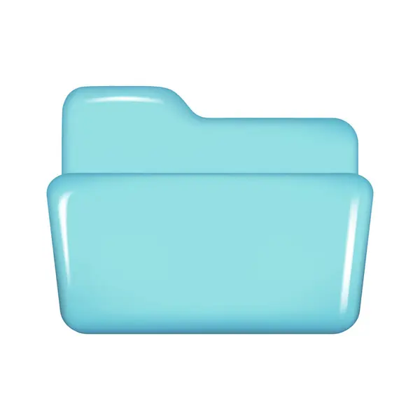 Realistická Modrá Složka Dekorativní Management Otevřený File Element Webový Symbol — Stockový vektor