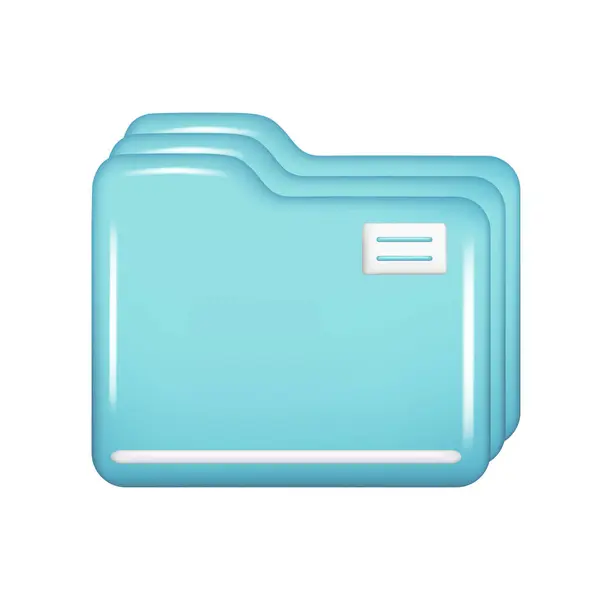Realista Azul Fechado Pasta Gestão Decorativa Elemento Arquivo Símbolo Web — Vetor de Stock