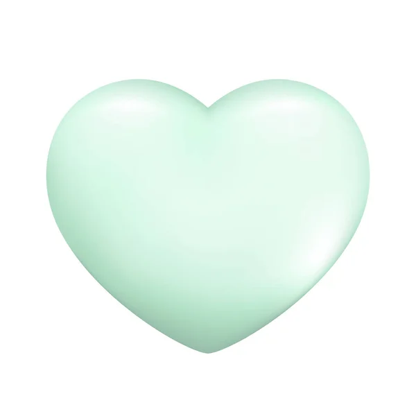 Реальне Зелене Серце Декоративна Весняна Романтична Ікона Мультяшний Символ Любові — стоковий вектор
