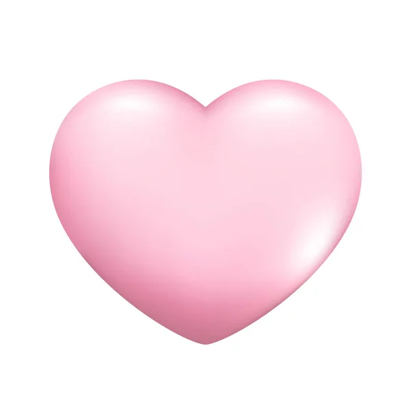 Realistisch Roze Hart Decoratieve Lente Romantische Icoon Cartoon Liefde Symbool — Stockvector