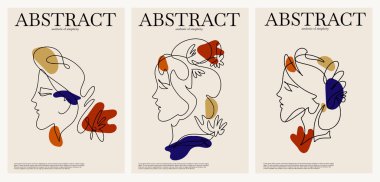 Vektör el, karakterin minimalist pastel çizimi. Portreli soyut sanat eserleri. Kart, poster, afiş, tişört için baskı, broşür.