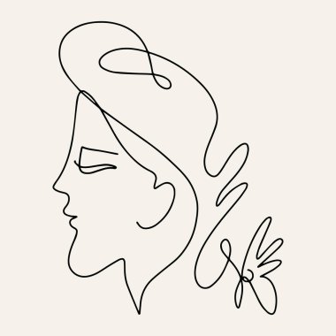 Vektör el çizimi karakterin minimalist çizimi. Portreli soyut sanat eserleri. Kart, poster, afiş, tişört için baskı, broşür.