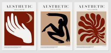 Vektör eli, resimli minimalist bir pankart çizdi. Yaratıcı sanat eserleri. Kart, poster, afiş, tişört, rozet, yama için baskı şablonu.