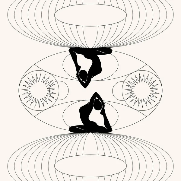 Векторный Минималистический Плакат Иллюстрацией Творческая Абстрактная Работа Нарисованным Вручную Силуэтом — стоковый вектор