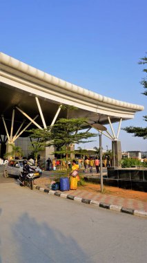 Bangalore,Karnataka,India-October 26 2022: Beautiful modern architecture of Sir M Visvesvaraya Terminal or SMVB. Indian Railway station located in Baiyyapanahalli, Bangalore. First air conditioned railway terminal in South India.