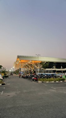Bangalore,Karnataka,India-October 26 2022: Beautiful modern architecture of Sir M Visvesvaraya Terminal or SMVB at night. Indian Railway station located in Baiyyapanahalli, Bangalore.