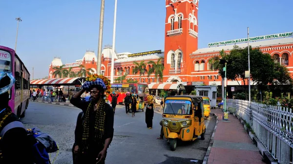 Chennai Tamilnadu Ινδία Δεκεμβρίου 2022 Puratchi Thalaivar Mgr Κεντρικός Σιδηροδρομικός — Φωτογραφία Αρχείου