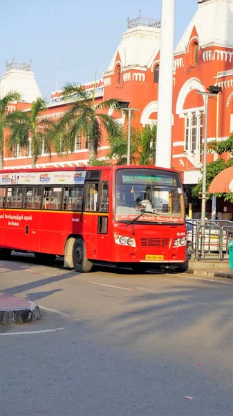 Chennai Tamilnadu Índia Dezembro 2022 Busstop Infront Puratchi Thalaivar Mgr — Fotografia de Stock