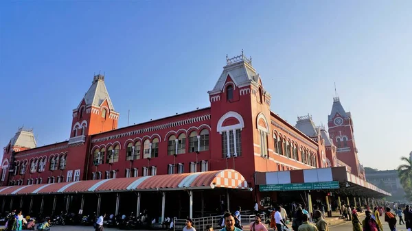 2022年12月29日インド タミルナドゥ州チェンナイ プラッチ タライバルの素晴らしい歴史的建造物群Mgr博士チェンナイ市中央駅 — ストック写真