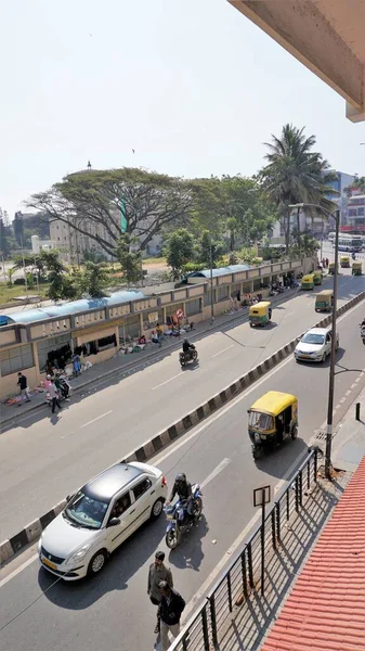 Bangalore Karnataka India January 2023 View Bangalore City Road Pedestrian — Stock Photo, Image