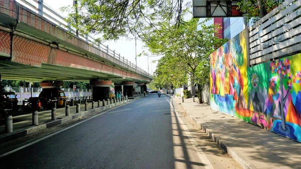 stock image Chennai,Tamilnadu,India-December 29 2022: Beautiful view of Chennai city road with flyover in front of Hotel Savera located in Dr Radha Krishnan Salai