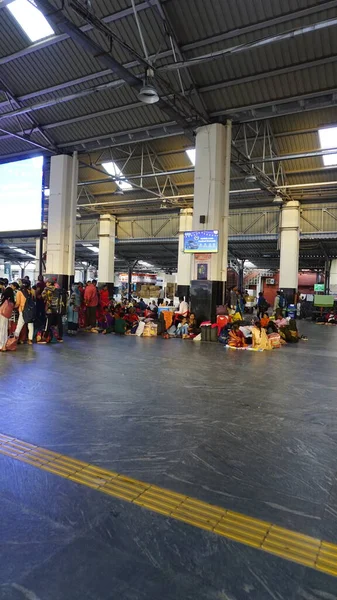 Chennai Tamilnadu India December 2022 Вид Платформу Центрального Залізничного Вокзалу — стокове фото