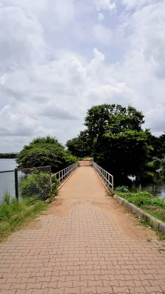 Vista Retrato Pista Caminhada Lago Agara Lagos Bem Conservados Parte — Fotografia de Stock