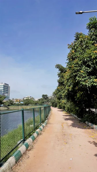 Bangalore Karnataka India September 2022 Walking Lane Iblur Lake Green — Stock Photo, Image