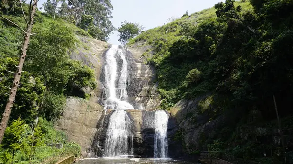 Schöne Malerische Aussicht Auf Kodaikanal Silber Kaskade Wasserfälle Top Touristenattraktion — Stockfoto