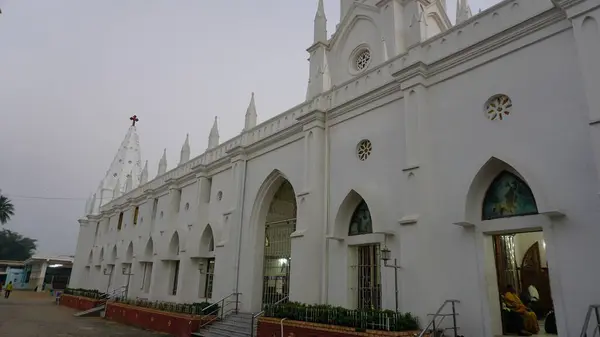 stock image Poondi,Tamilnadu,India-March 17 2024: Our Lady of Lourdes or Poondi Madha Basilica is a Catholic pilgrimage centre located in Tamil Nadu.