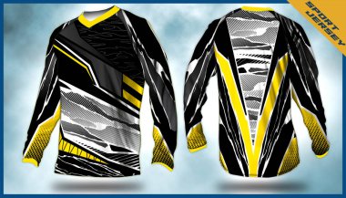 Uzun kollu Motocross formaları tişört vektörü, modern dışavurumlar için soyut arka plan tasarımı, unisex sporu giysisi.