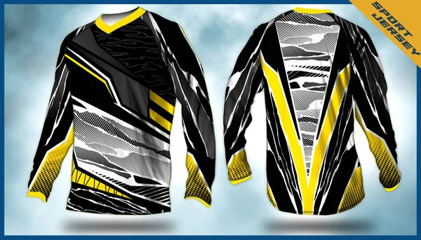 Camisetas Manga Larga Motocross Camisetas Vector Diseño Abstracto Fondo Para — Vector de stock
