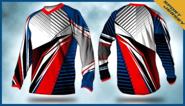 Long sleeve Motocross jerseys t-shirts vector, abstract background design for modern expressive uniforms, unisex sport wear.sublimation clipart