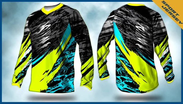 Lång Ärm Motocross Tröjor Shirts Vektor Abstrakt Bakgrund Design För — Stock vektor