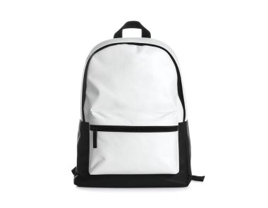 Bu parlak beyaz ve siyah sırt çantasıyla modern tarz ve pratik tasarımın nihai karışımını keşfedin.. 