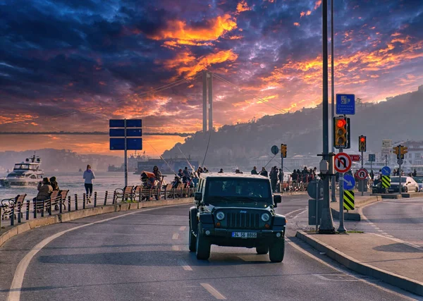 Macrh 2023 Istambul Turquia Jeep Renegade Está Passeio Pela Cidade — Fotografia de Stock