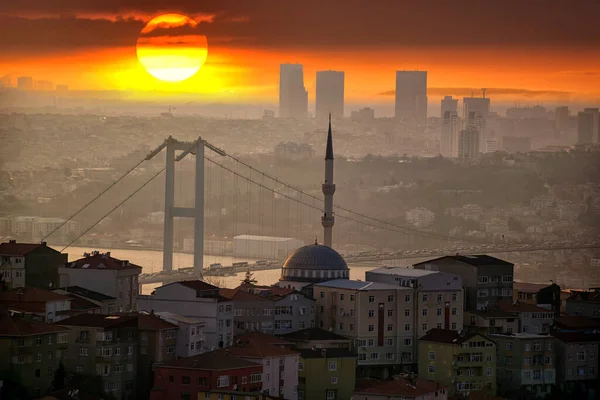 Стамбульский Пейзаж Мечети Камлика Фотография Сделана Марта 2019 Года Стамбул — стоковое фото