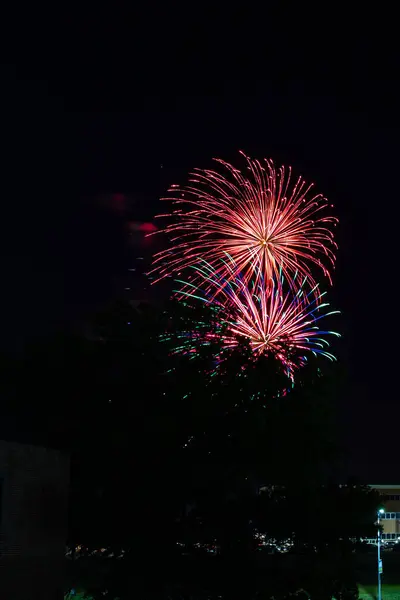 Πυροτεχνήματα Πάνω Από Missouri Southern State University Mssu Joplin Μιζούρι — Φωτογραφία Αρχείου