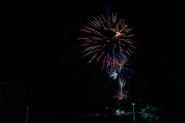 Fuochi Artificio Sulla Missouri Southern State University Mssu Joplin Missouri — Foto Stock