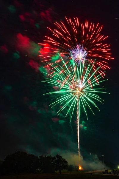 Fireworks Going Missouri Southern State University Joplin Missouri July 2019 — Stock Photo, Image
