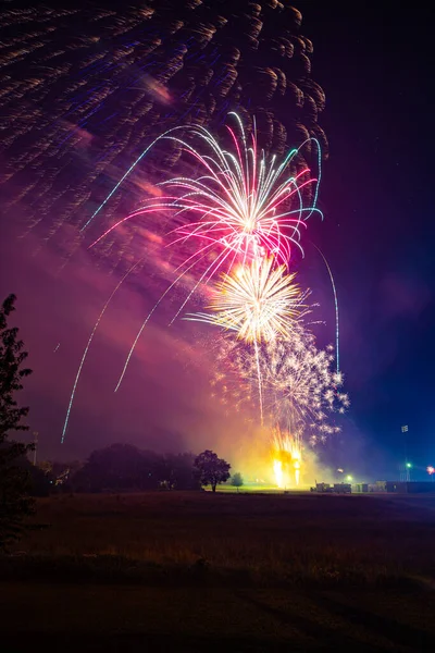 Feuerwerk Über Der Southern State University Joplin Missouri Juli 2019 — Stockfoto