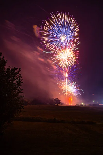 Feuerwerk Über Der Southern State University Joplin Missouri Juli 2019 — Stockfoto