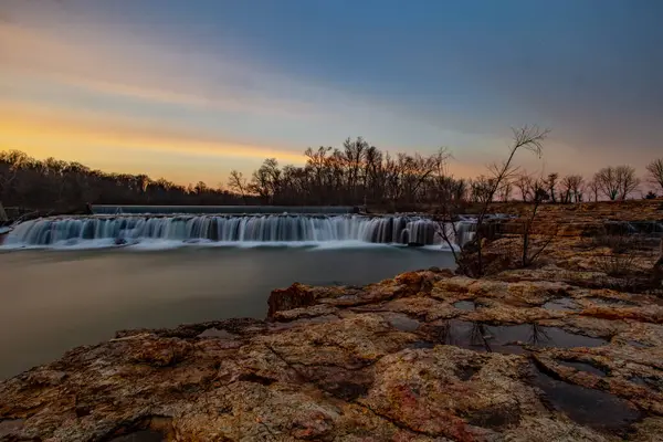 Cascata Grand Falls Più Grande Cascata Naturale Del Missouri Trova — Foto Stock