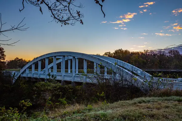 Tęczowy Most Baxter Springs Kansas Wczesnym Rankiem — Zdjęcie stockowe