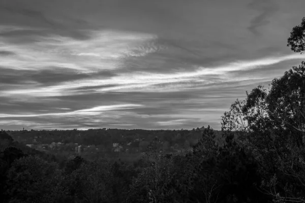 阿肯色州尤里卡温泉上空的日落 — 图库照片