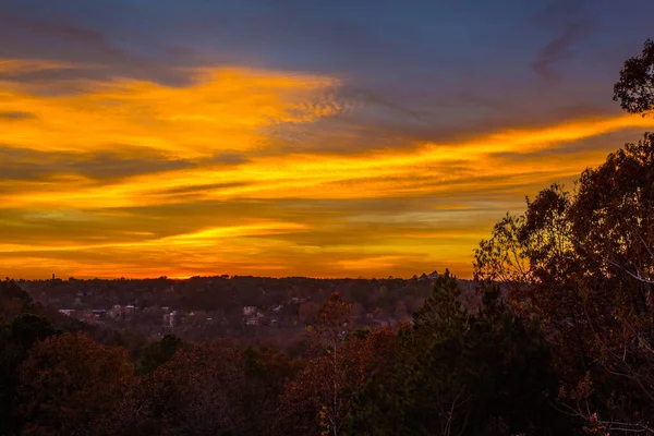 阿肯色州尤里卡温泉上空的日落 — 图库照片