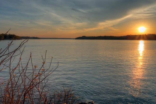 Sonnenuntergang Über Dem Großen See — Stockfoto
