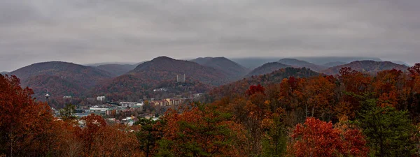 Skyline Gatlinburg Tennessee Desde Parque Nacional Great Smoky Mountains Tennessee —  Fotos de Stock