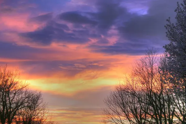 Zachód Słońca Nieba Nad Joplin Missouri — Zdjęcie stockowe