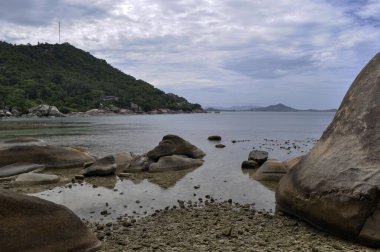 Koh Samui 'deki Silver Beach Manzarası, Tayland Crystal-Clear Waters ve Virstine Shoreline
