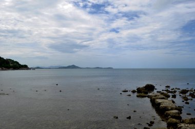 Koh Samui 'deki Silver Beach Manzarası, Tayland Crystal-Clear Waters ve Virstine Shoreline