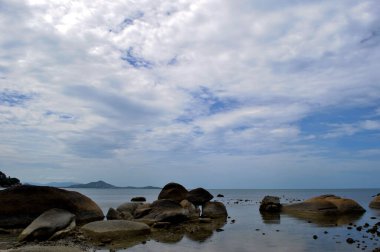 Koh Samui 'deki Silver Beach Manzarası, Tayland Crystal-Clear Waters ve Virstine Shoreline