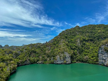 Ang Tanga Ulusal Denizcilik Parkı 'ndaki lagünün fotoğrafı için kapak başlığı oluşturun, Koh Samui