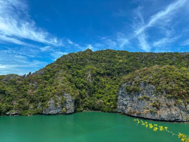 Ang Tanga Ulusal Denizcilik Parkı 'ndaki lagünün fotoğrafı için kapak başlığı oluşturun, Koh Samui