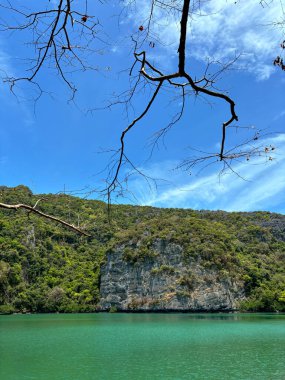 Ang Tanga Ulusal Denizcilik Parkı 'ndaki lagünün fotoğrafı için kapak başlığı oluşturun, Koh Samui