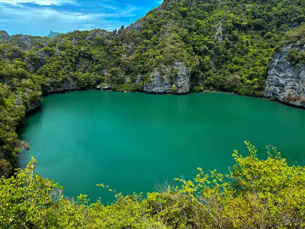 Ang Tanga Ulusal Denizcilik Parkı 'ndaki lagünün fotoğrafı için kapak başlığı oluşturun, Koh Samui