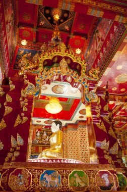 Wat Maha 'daki Beyaz Buda Heykeli Wachiramongkol (Wat Bang Thong), Phang Nga, Tayland Kutsal Tapınağın İçi